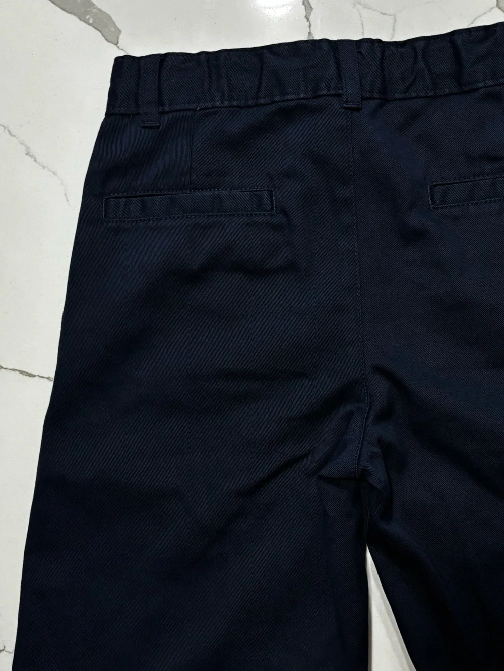Chaps Kids Navy Big Boys Flat front Adjustable Chino Shorts Girls Unisex Size 8